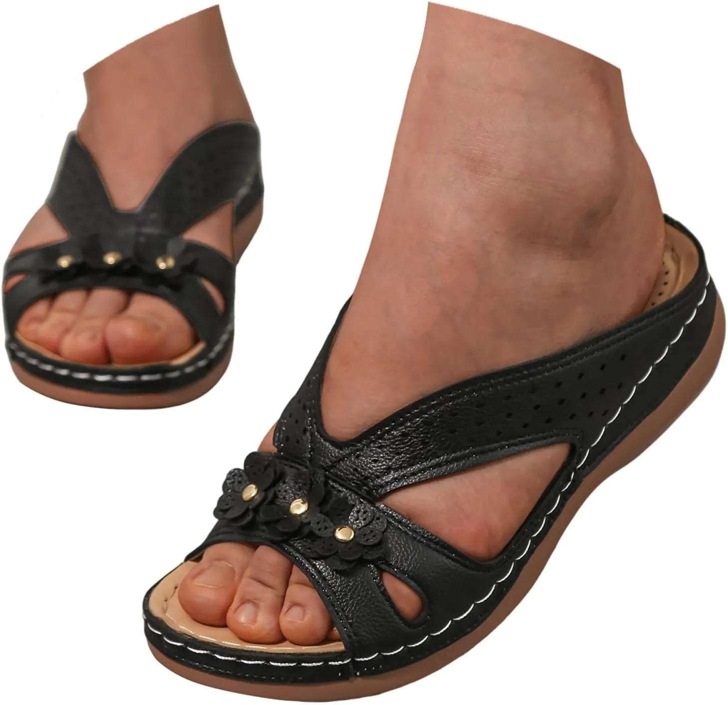 Fashion Slides Sandals for Women Open Toe Thick Soft Slides Versatile Slides Sandals Sandals for Women