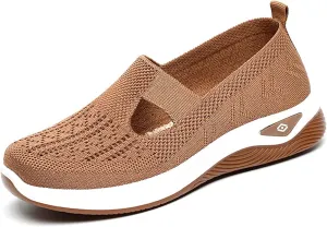 Fashion Summer Women Sports Shoes Flat Bottom Non Slip Mesh Hollow Upper Breathable Soft Slip On Casual Style Shoes for Men Wide