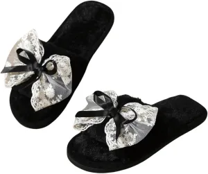 Floerns Women's Bowknot Memory Foam Slippers Slides Open Toe House Shoes Indoor