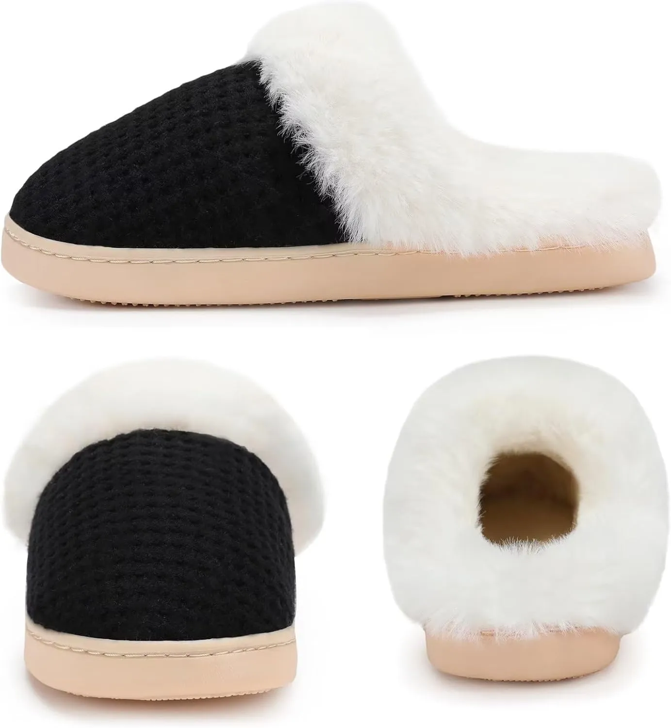 Fuzzy Memory Foam Slippers for Women - Cozy Fleece Lined for Indoor & Outdoor Comfort House Shoes