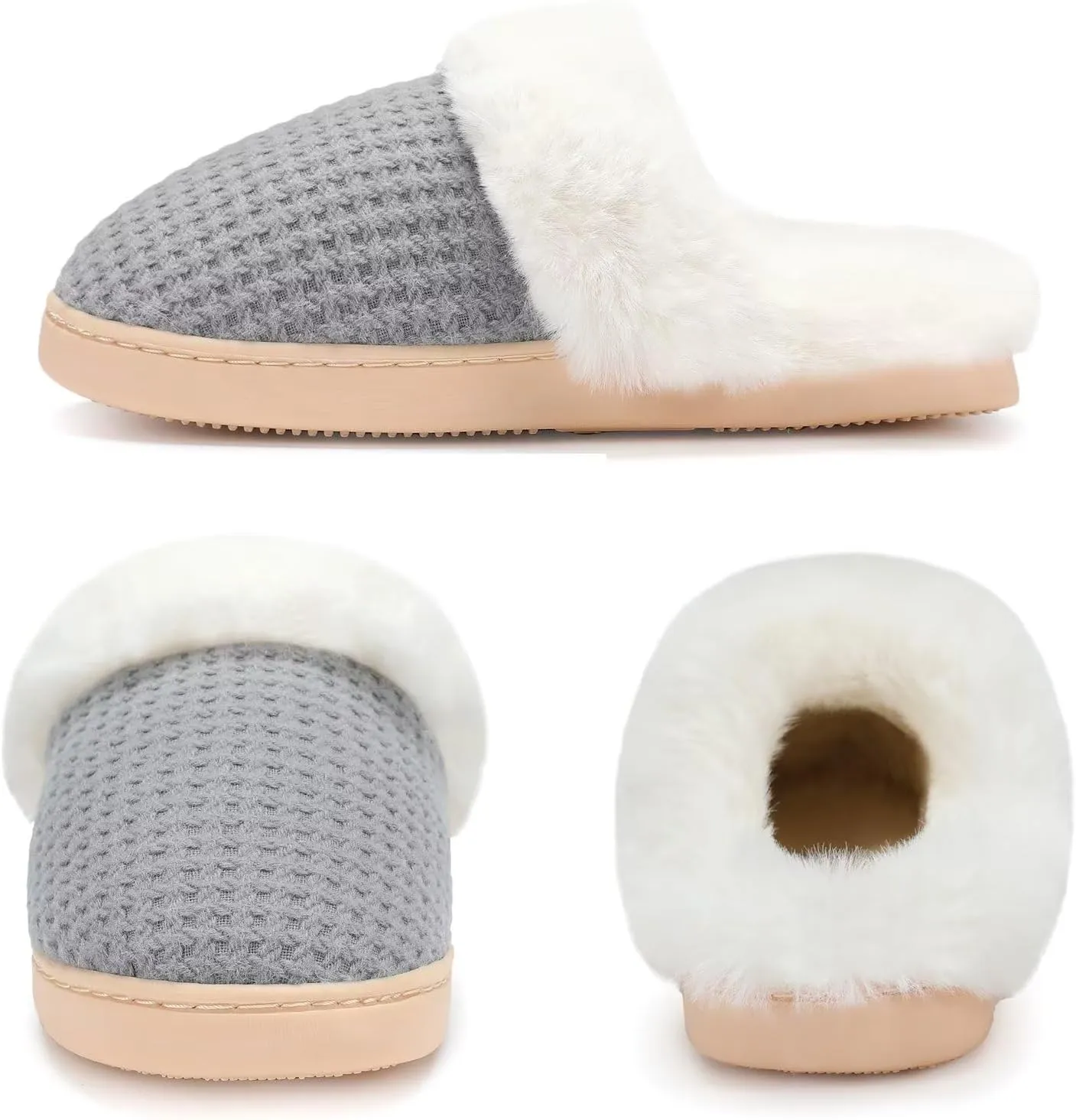 Fuzzy Memory Foam Slippers for Women - Cozy Fleece Lined for Indoor & Outdoor Comfort House Shoes