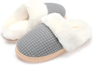 Fuzzy Memory Foam Slippers for Women - Cozy Fleece Lined for Indoor & Outdoor Comfort House Shoes