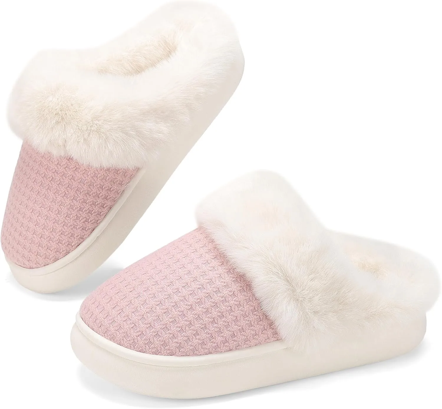 Fuzzy Memory Foam Slippers for Women - Cozy Fleece Lined for Indoor & Outdoor Comfort House Shoes