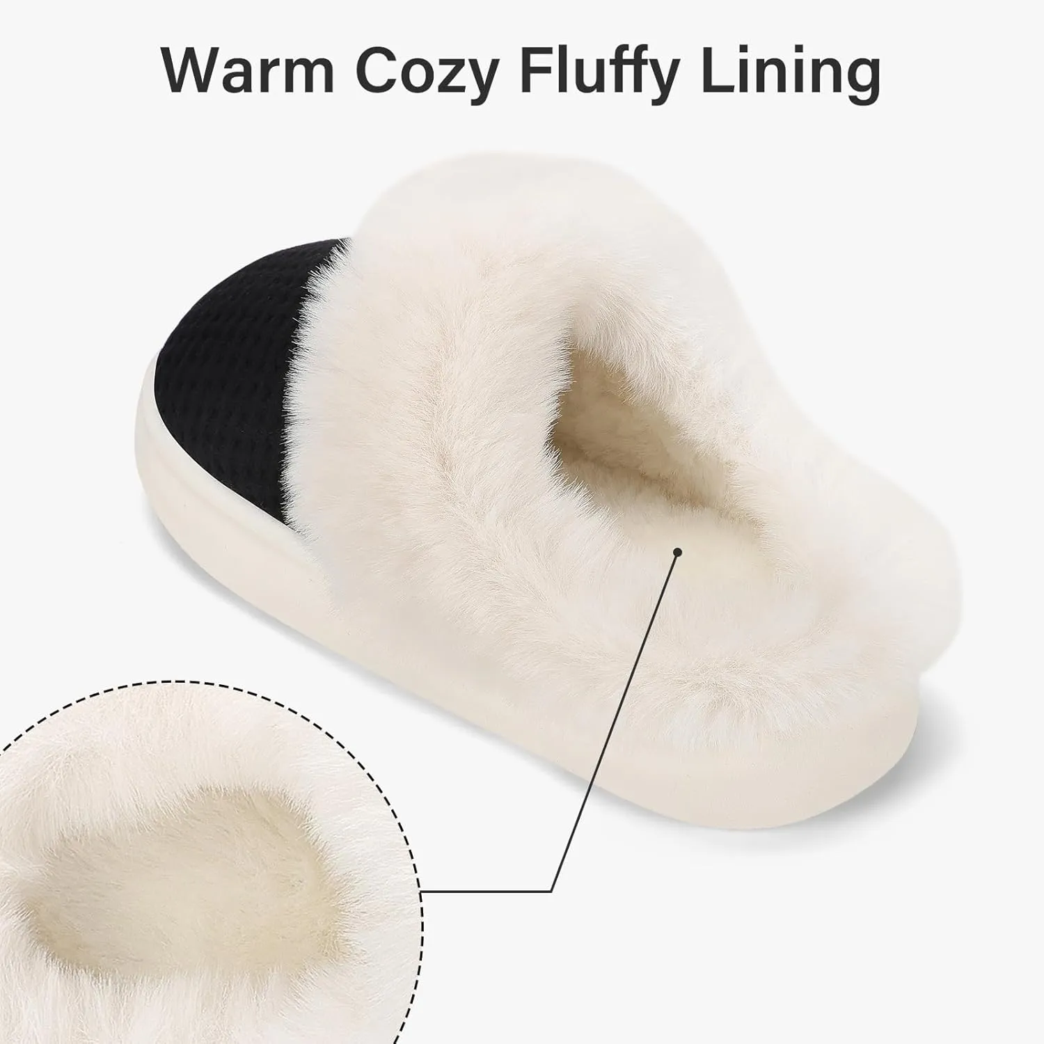 Fuzzy Memory Foam Slippers for Women - Cozy Fleece Lined for Indoor & Outdoor Comfort House Shoes