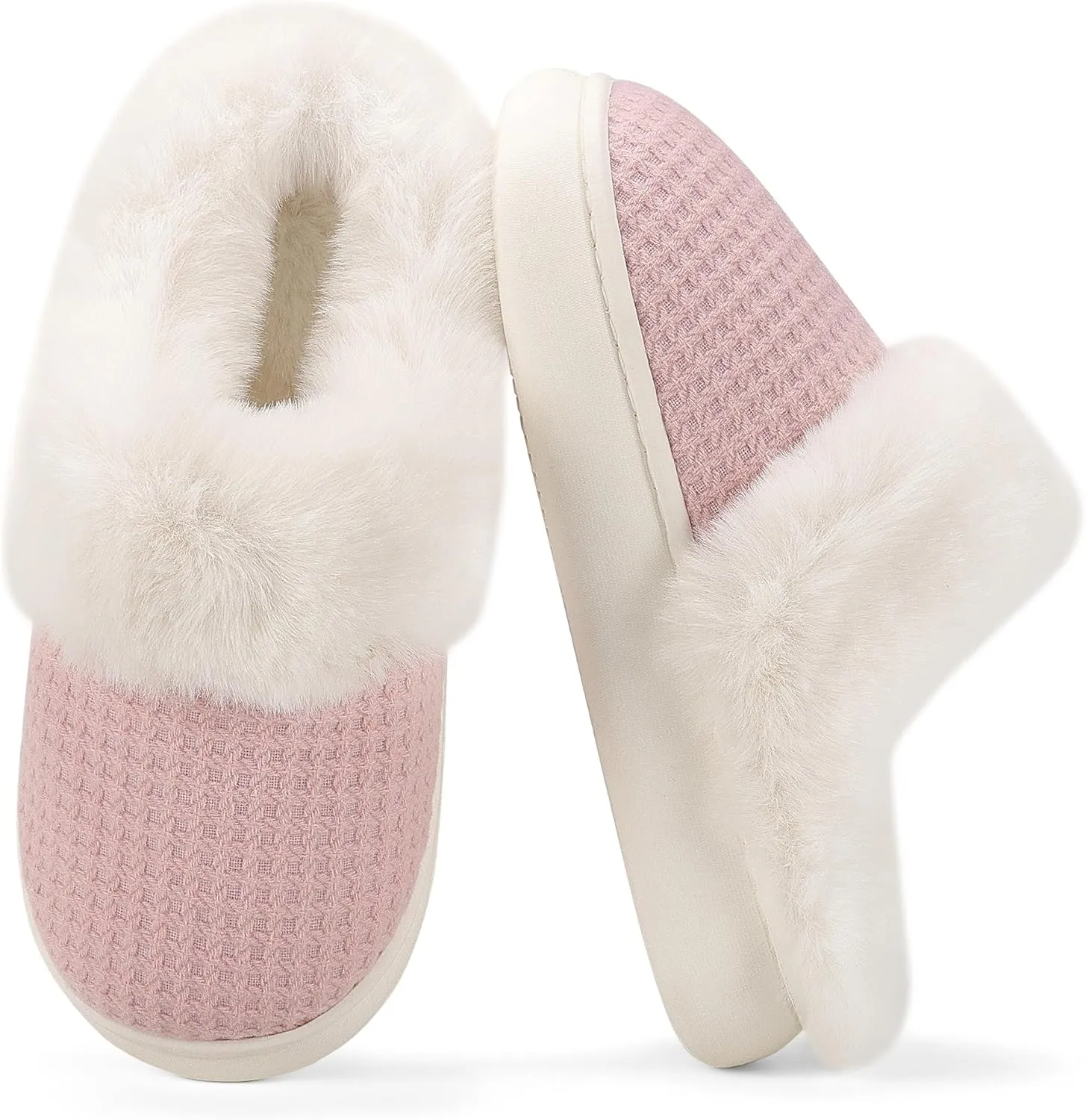 Fuzzy Memory Foam Slippers for Women - Cozy Fleece Lined for Indoor & Outdoor Comfort House Shoes
