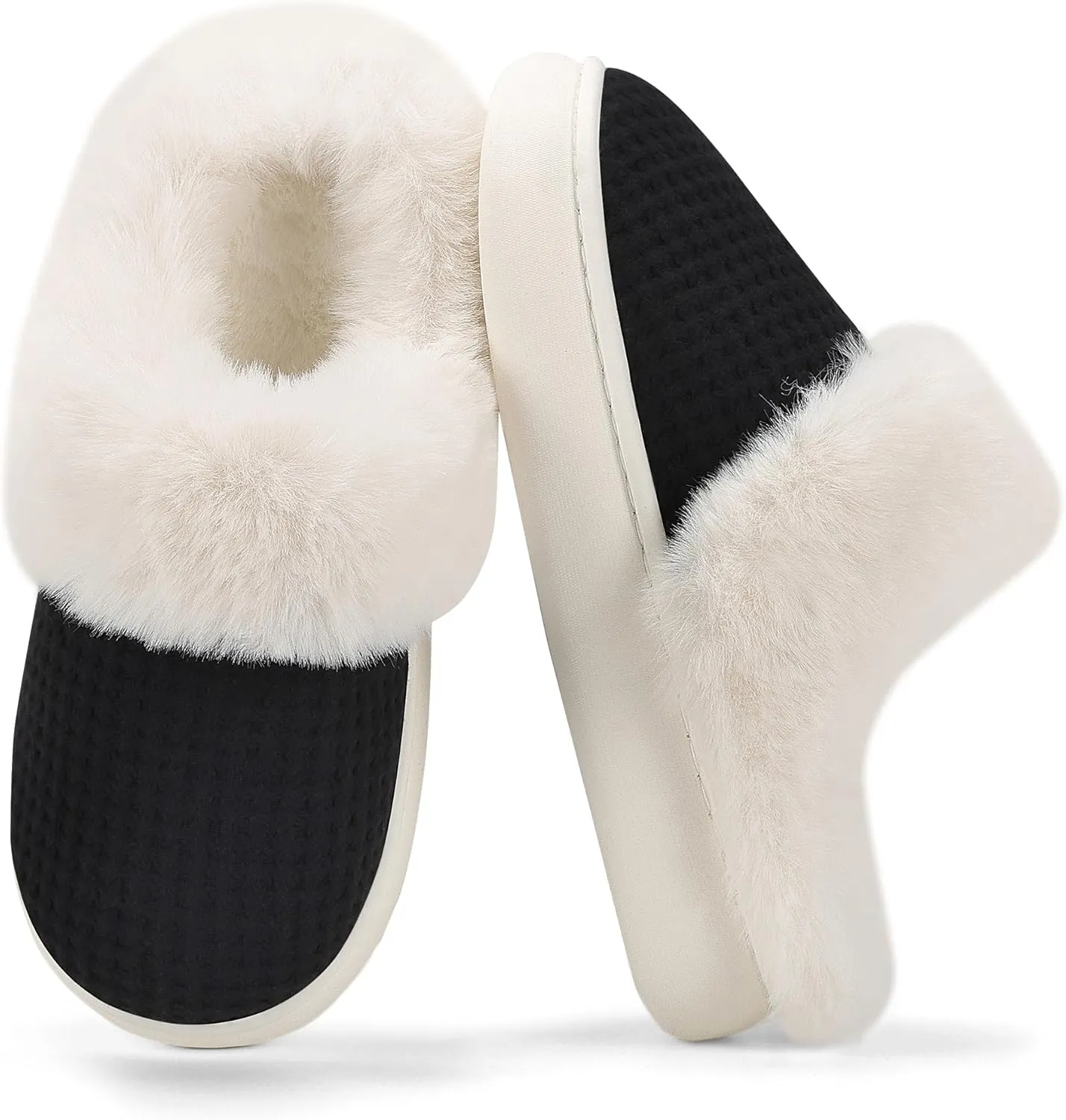 Fuzzy Memory Foam Slippers for Women - Cozy Fleece Lined for Indoor & Outdoor Comfort House Shoes