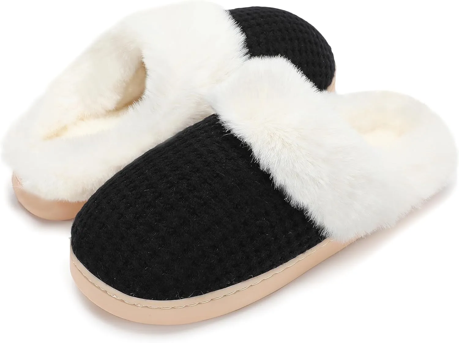 Fuzzy Memory Foam Slippers for Women - Cozy Fleece Lined for Indoor & Outdoor Comfort House Shoes