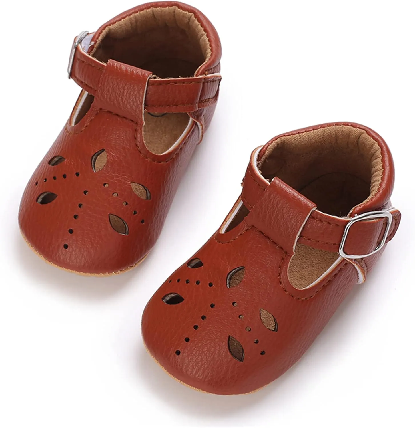 GAISUMMI Baby Girls Shoes Infant Hollowed Style Mary Jane Flats Non-Slip Soft Sole Sandals Toddler First Walkers