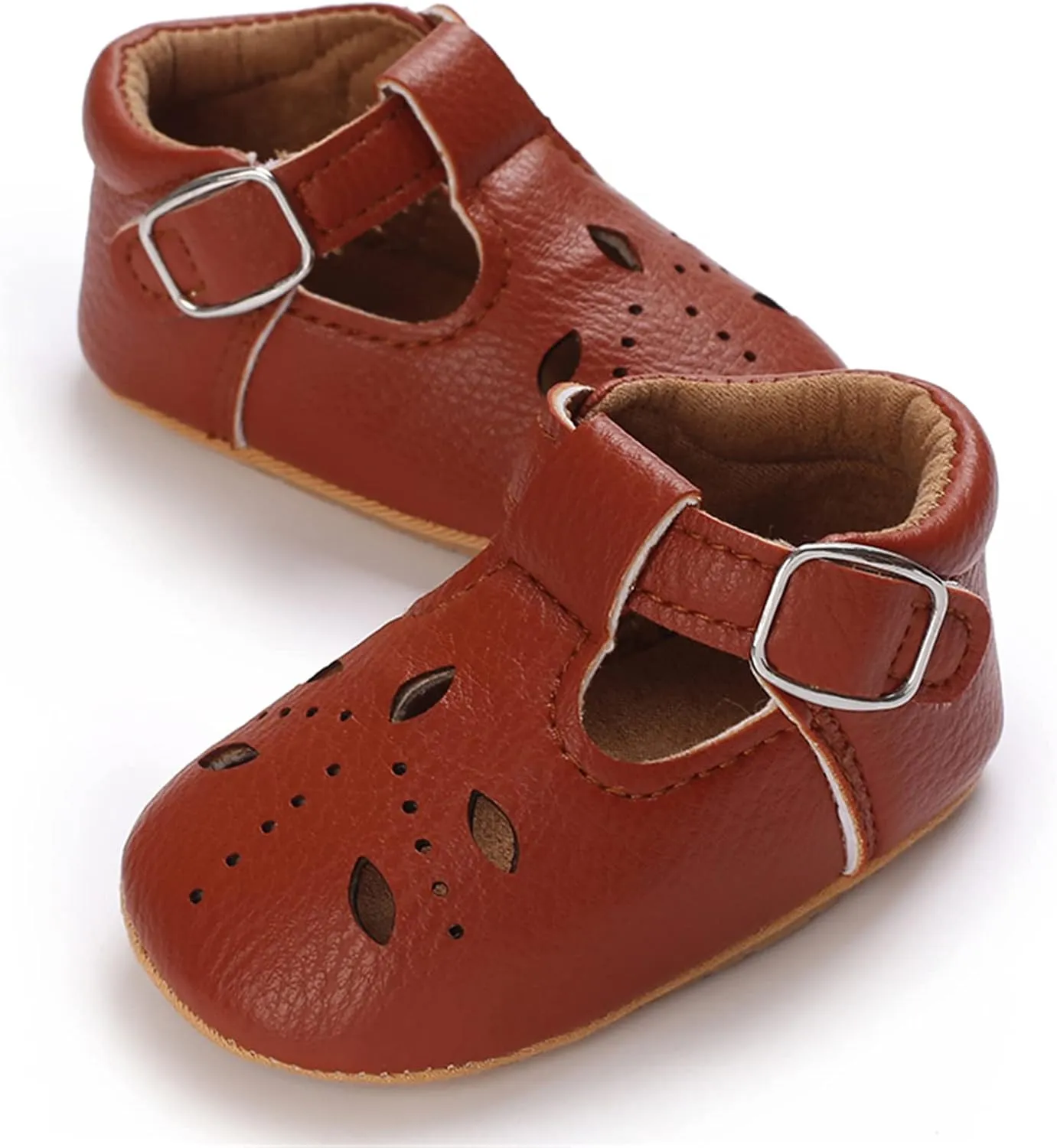 GAISUMMI Baby Girls Shoes Infant Hollowed Style Mary Jane Flats Non-Slip Soft Sole Sandals Toddler First Walkers