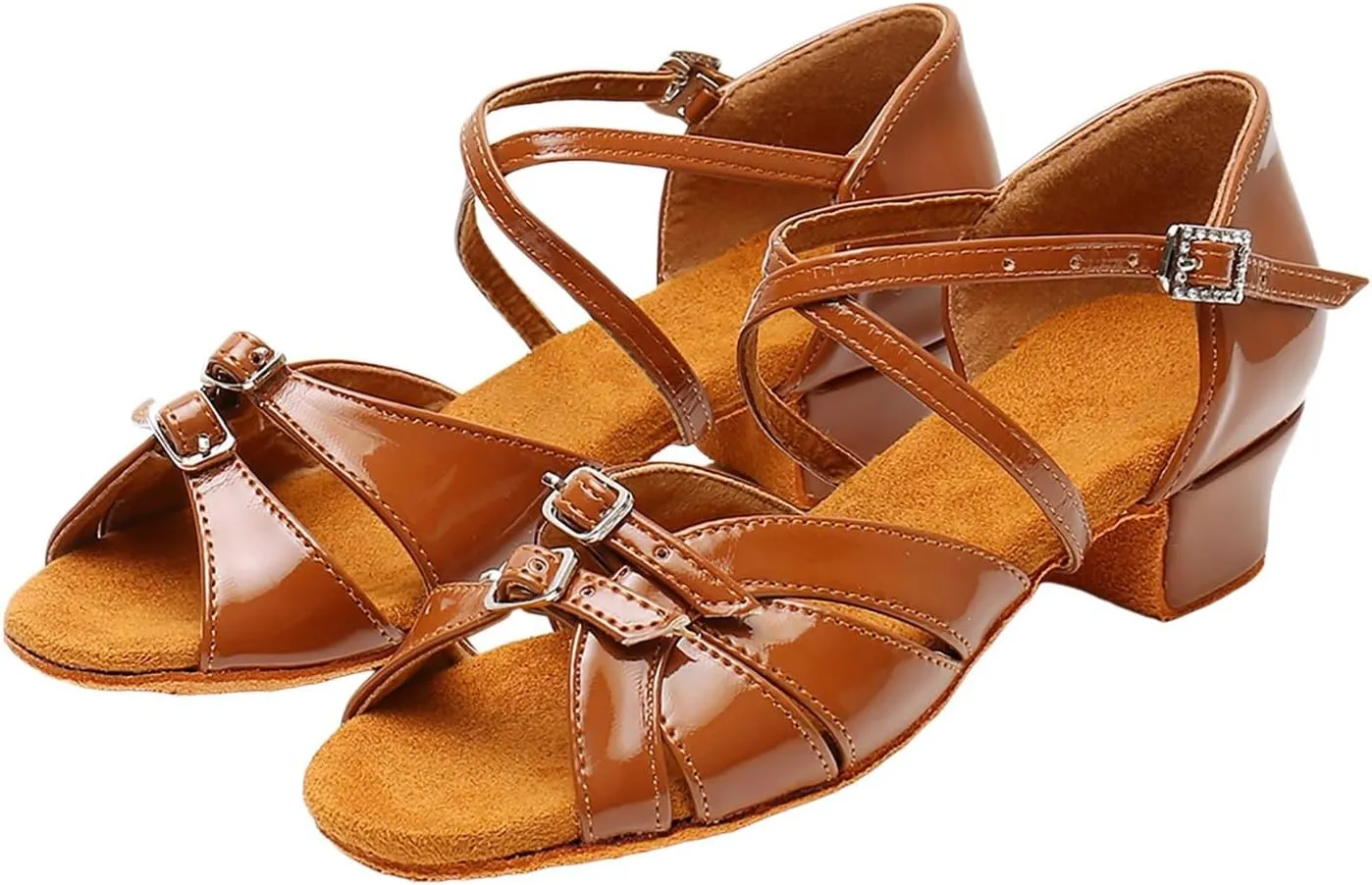 Girls Sandals Comfortable Soft Sole Small Thick Heel Children Dance Shoes Fashionable Soft Sole Sandals for Big Girls