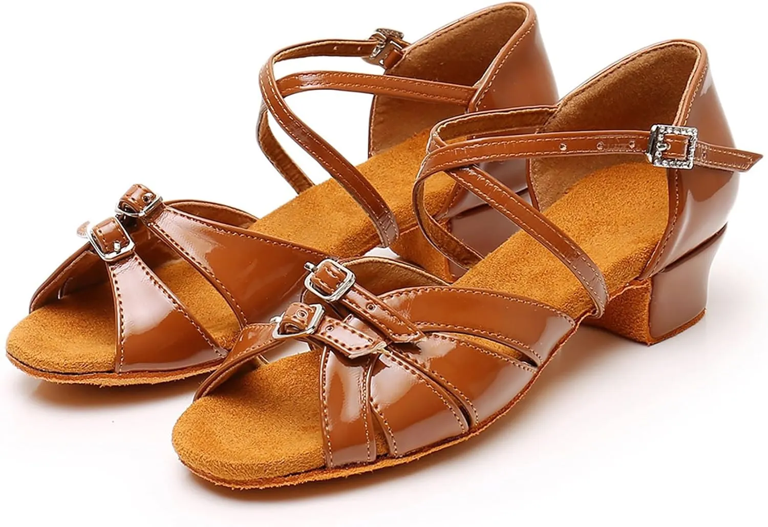 Girls Sandals Comfortable Soft Sole Small Thick Heel Children Dance Shoes Fashionable Soft Sole Sandals for Big Girls