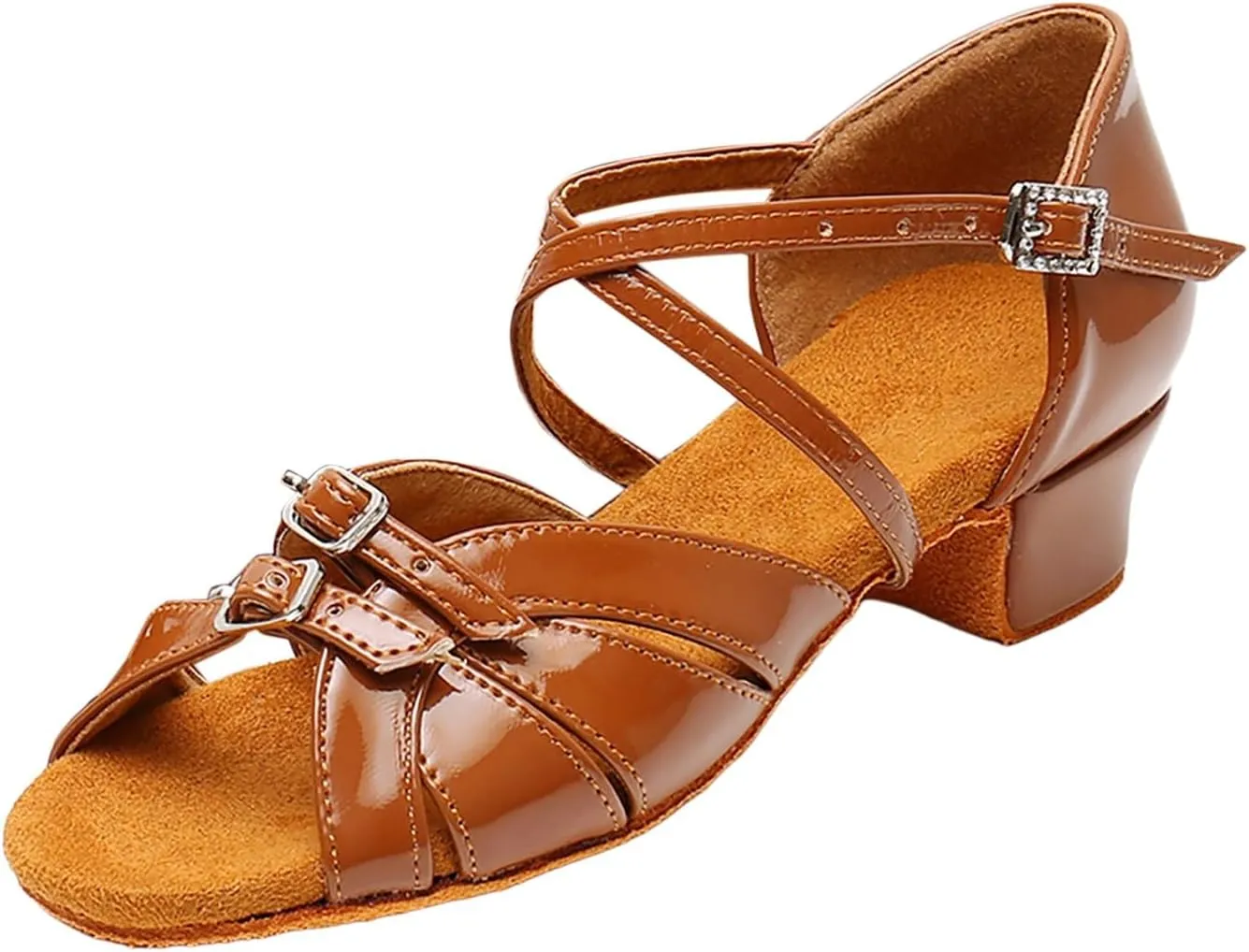 Girls Sandals Comfortable Soft Sole Small Thick Heel Children Dance Shoes Fashionable Soft Sole Sandals for Big Girls