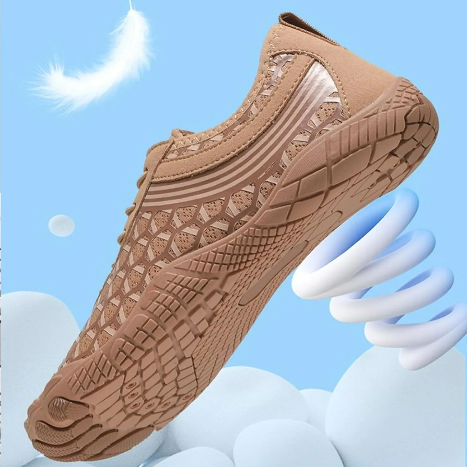 Hike Barefoot Shoes for Women Men Athletic Outdoor Hiking Sneaker Breathable and Lightweight Non-Slip Workout Shoes Wide Toe Water Shoe Beach Footwear with Drainage