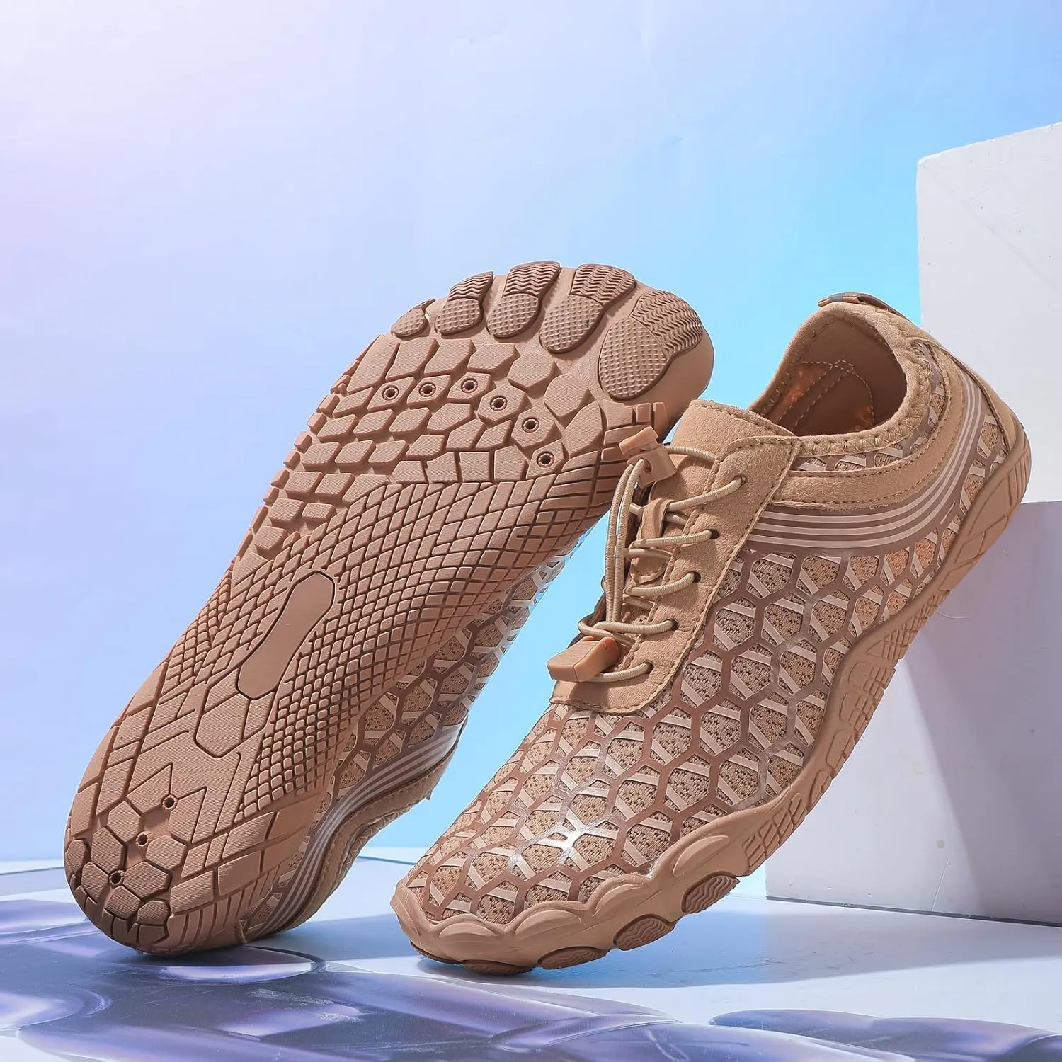 Hike Barefoot Shoes for Women Men Athletic Outdoor Hiking Sneaker Breathable and Lightweight Non-Slip Workout Shoes Wide Toe Water Shoe Beach Footwear with Drainage