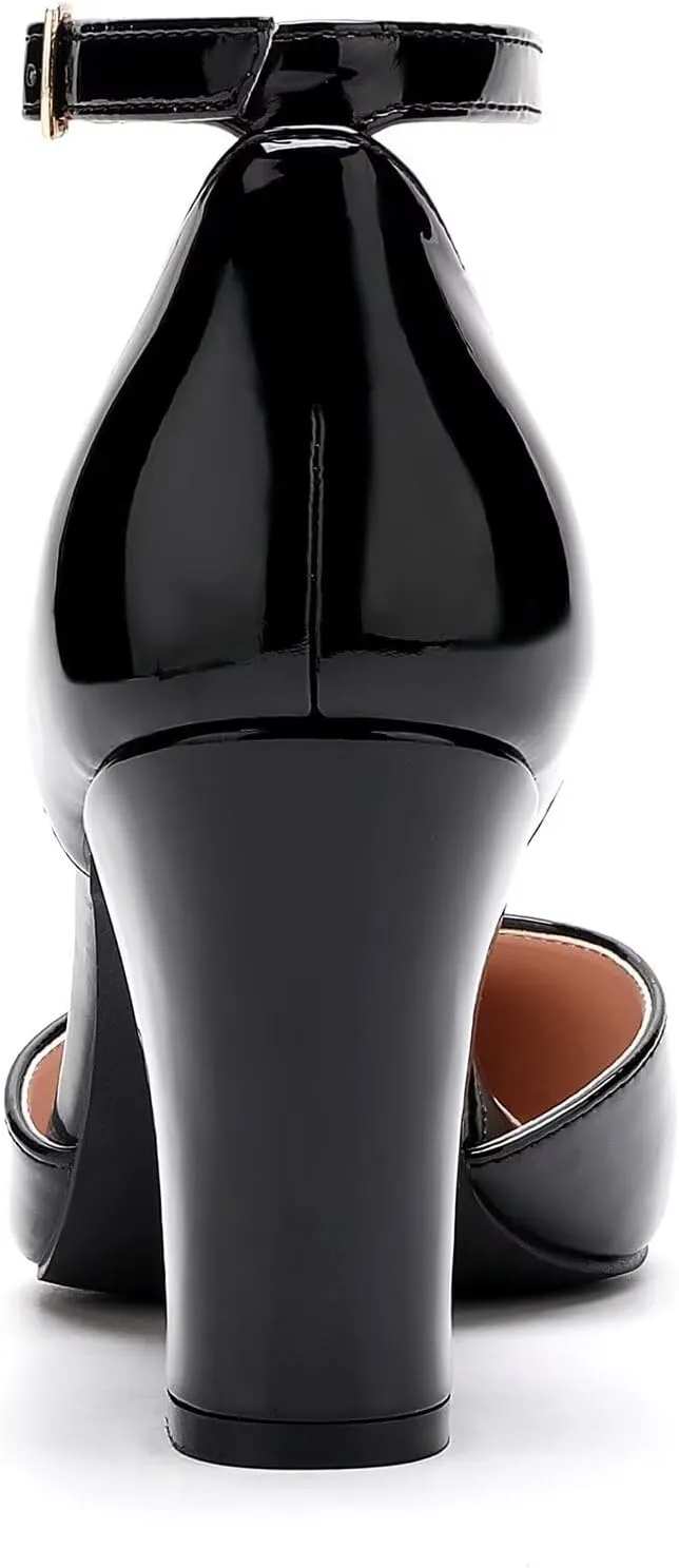 HKL Women's Closed Toe Pointed Heels Pumps