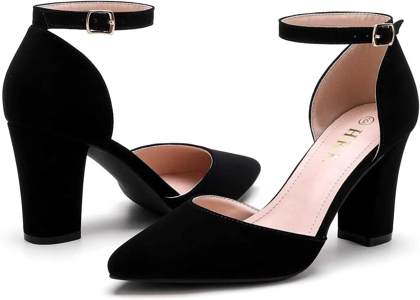 HKL Women's Closed Toe Pointed Heels Pumps