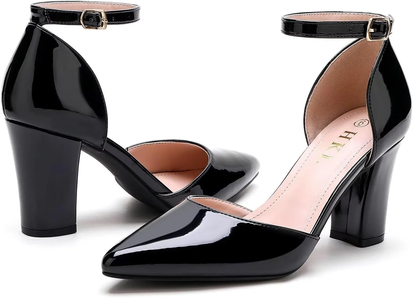 HKL Women's Closed Toe Pointed Heels Pumps
