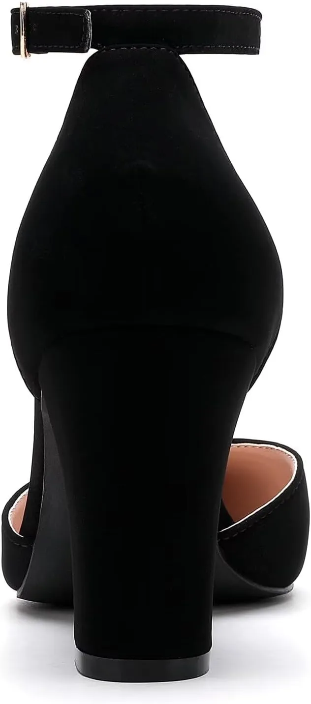 HKL Women's Closed Toe Pointed Heels Pumps