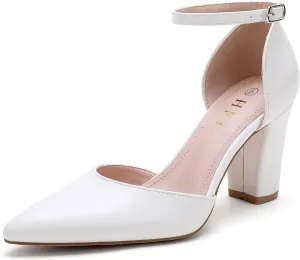 HKL Women's Closed Toe Pointed Heels Pumps