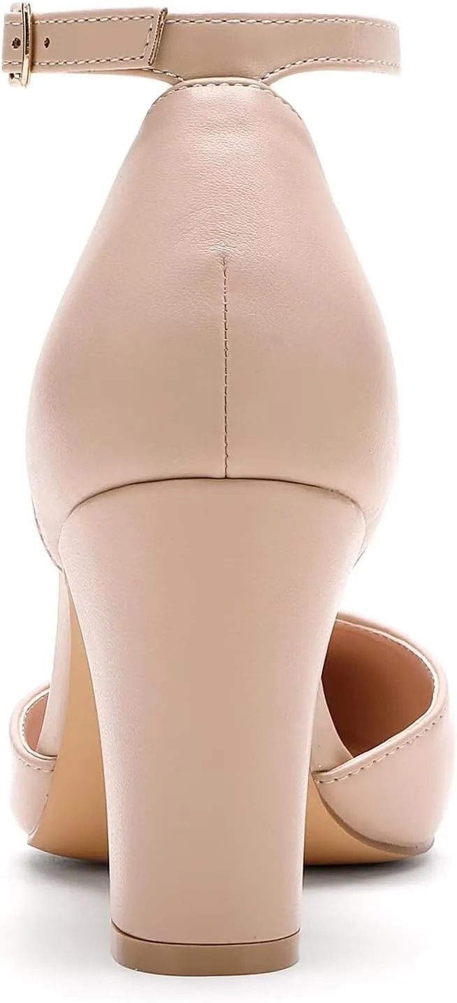 HKL Women's Closed Toe Pointed Heels Pumps