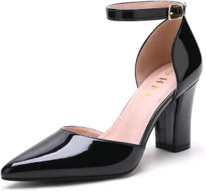 HKL Women's Closed Toe Pointed Heels Pumps