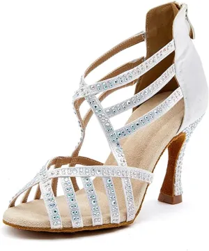 Ladies Soft Sole Sandals - Tango Salsa Ballroom Dance Heels (8.5CM/3.35")