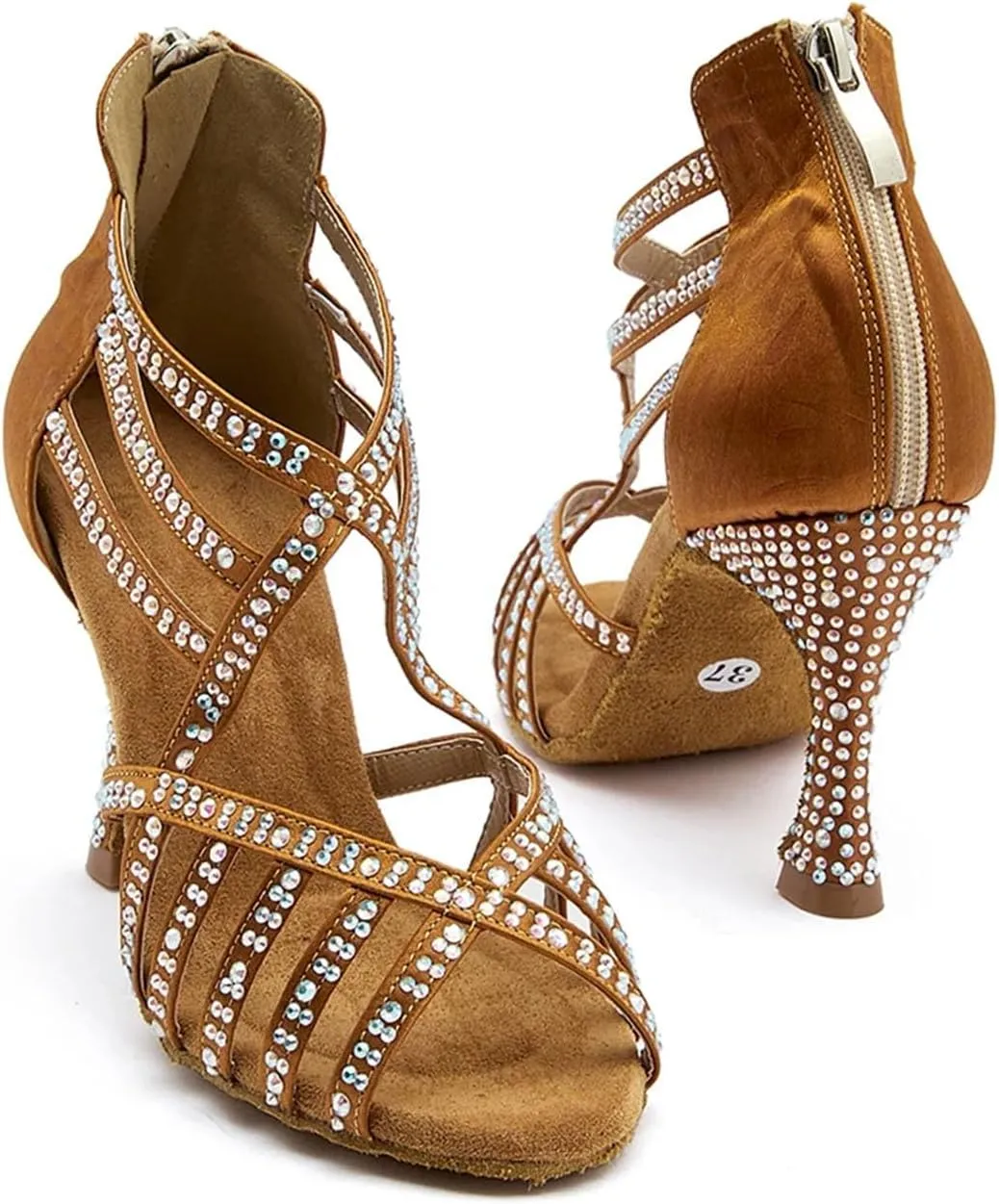 Ladies Soft Sole Sandals - Tango Salsa Ballroom Dance Heels (8.5CM/3.35")
