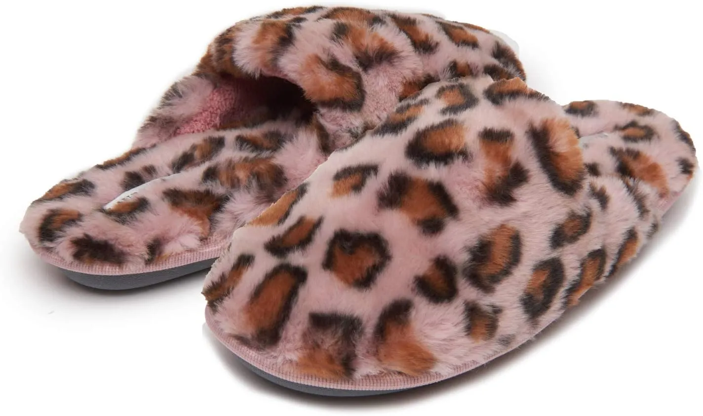 Laura Ashley Ladies All Over Plush W/Memory Foam Slippers