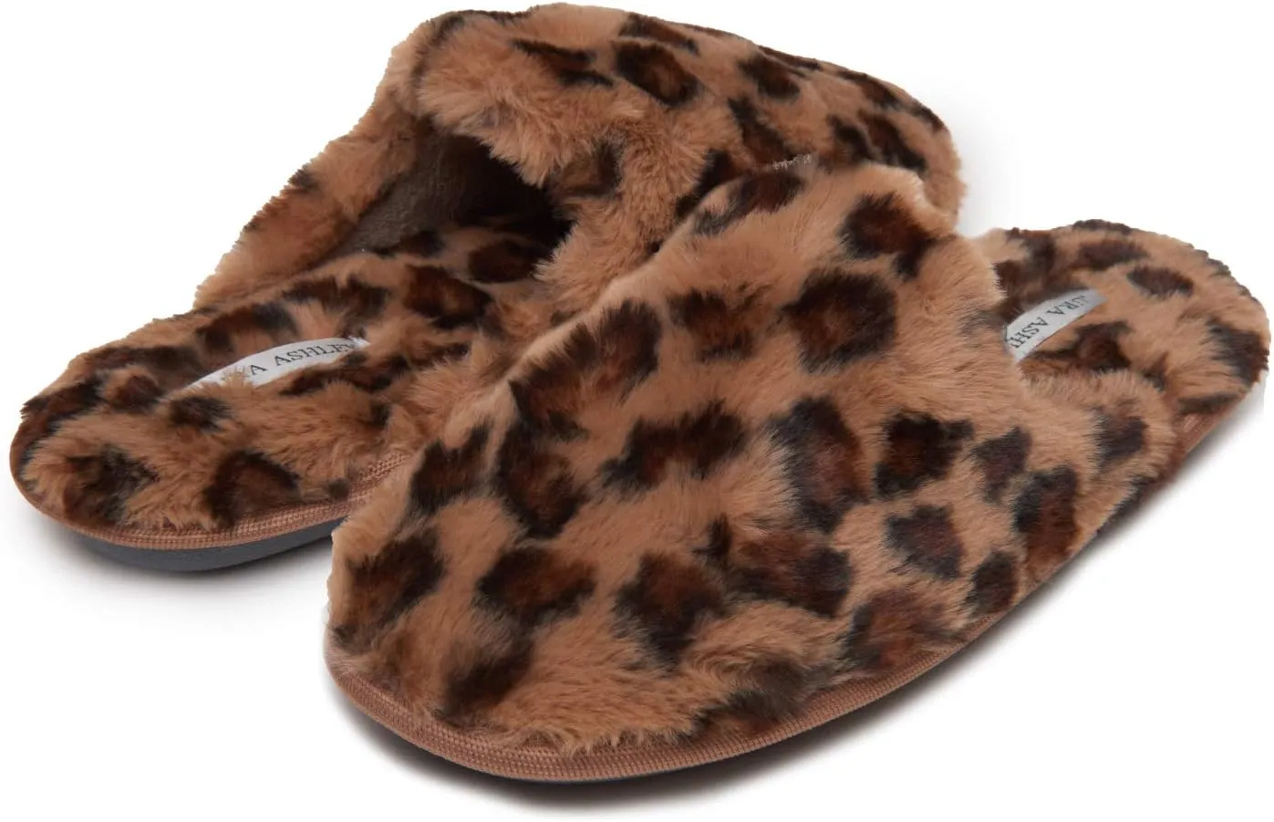Laura Ashley Ladies All Over Plush W/Memory Foam Slippers