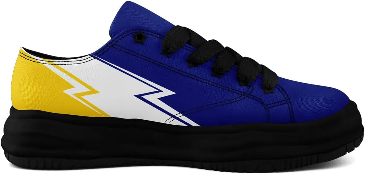 Lightning Canvas Sneakers Comfortable Casual Walking Sports Shoes for Men Women Non-slip Lace-up Flat Tennis Trainers
