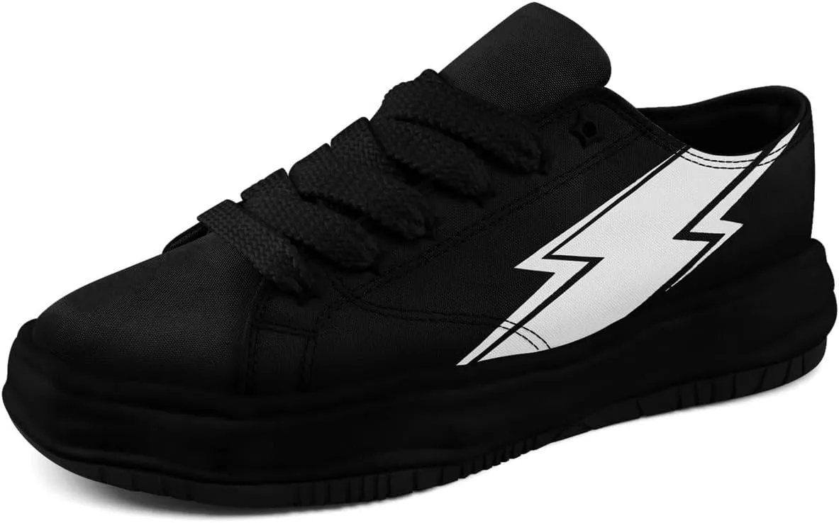 Lightning Canvas Sneakers Comfortable Casual Walking Sports Shoes for Men Women Non-slip Lace-up Flat Tennis Trainers