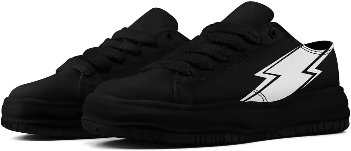 Lightning Canvas Sneakers Comfortable Casual Walking Sports Shoes for Men Women Non-slip Lace-up Flat Tennis Trainers