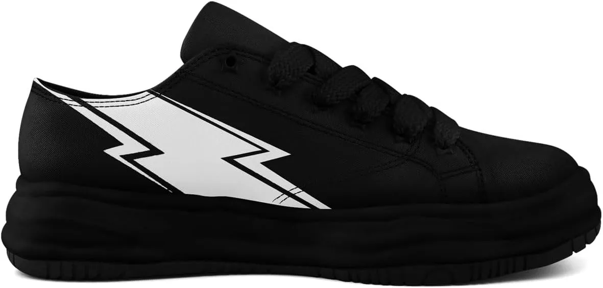 Lightning Canvas Sneakers Comfortable Casual Walking Sports Shoes for Men Women Non-slip Lace-up Flat Tennis Trainers
