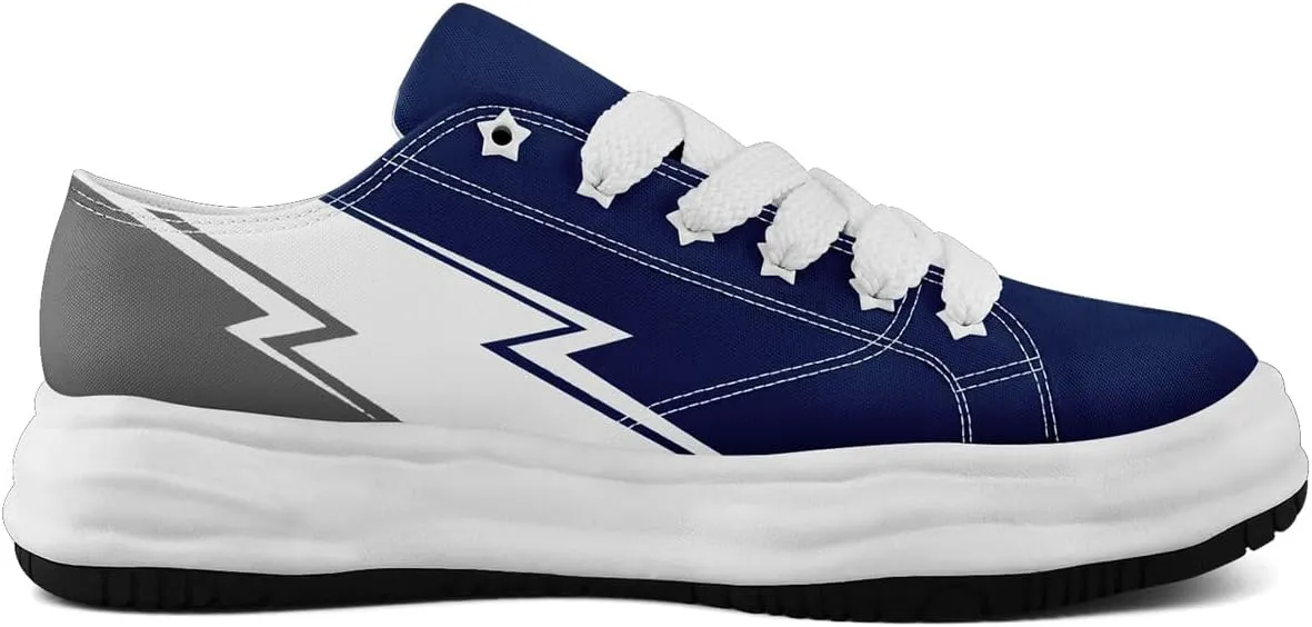Lightning Canvas Sneakers Comfortable Casual Walking Sports Shoes for Men Women Non-slip Lace-up Flat Tennis Trainers