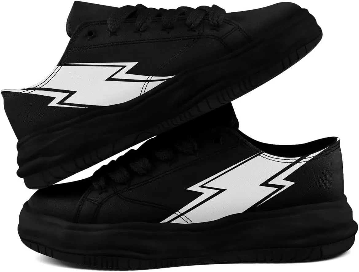 Lightning Canvas Sneakers Comfortable Casual Walking Sports Shoes for Men Women Non-slip Lace-up Flat Tennis Trainers