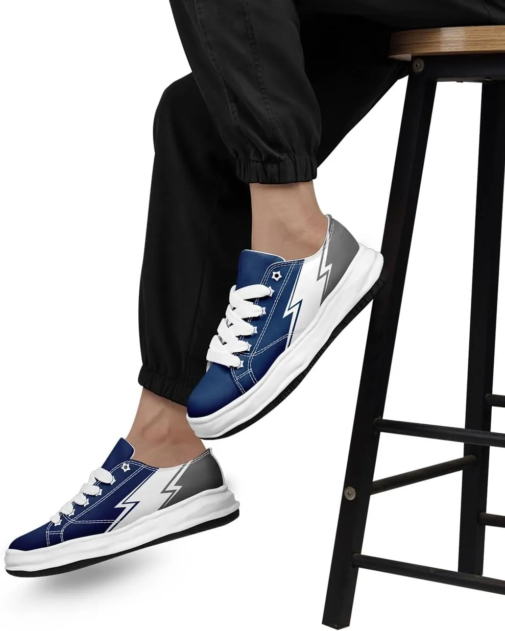 Lightning Canvas Sneakers Comfortable Casual Walking Sports Shoes for Men Women Non-slip Lace-up Flat Tennis Trainers