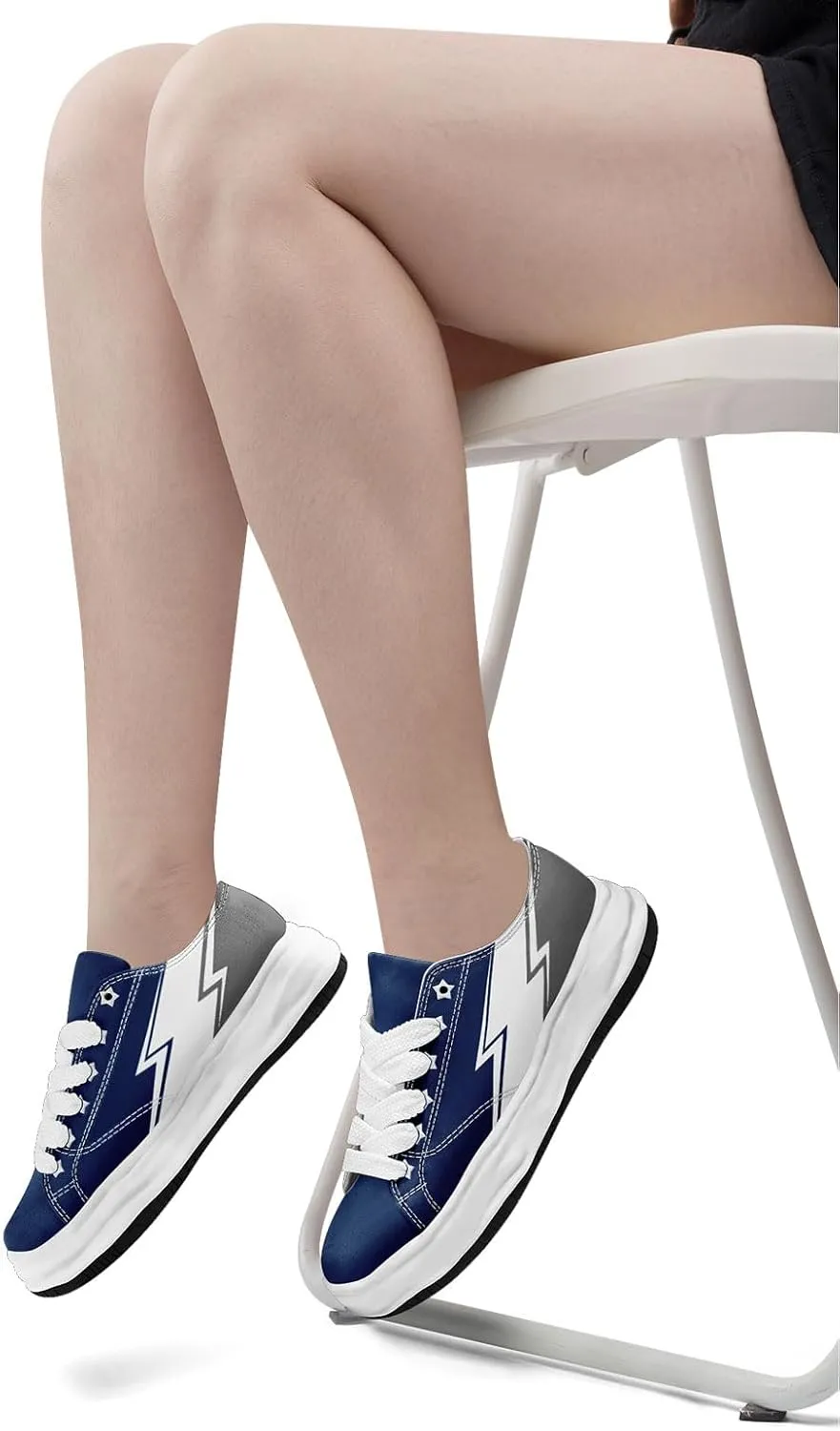 Lightning Canvas Sneakers Comfortable Casual Walking Sports Shoes for Men Women Non-slip Lace-up Flat Tennis Trainers