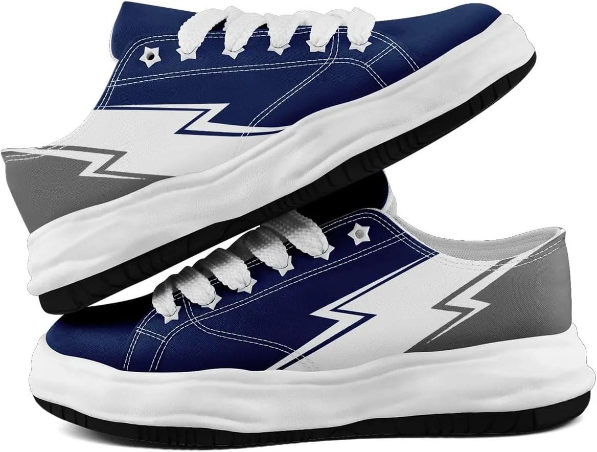 Lightning Canvas Sneakers Comfortable Casual Walking Sports Shoes for Men Women Non-slip Lace-up Flat Tennis Trainers