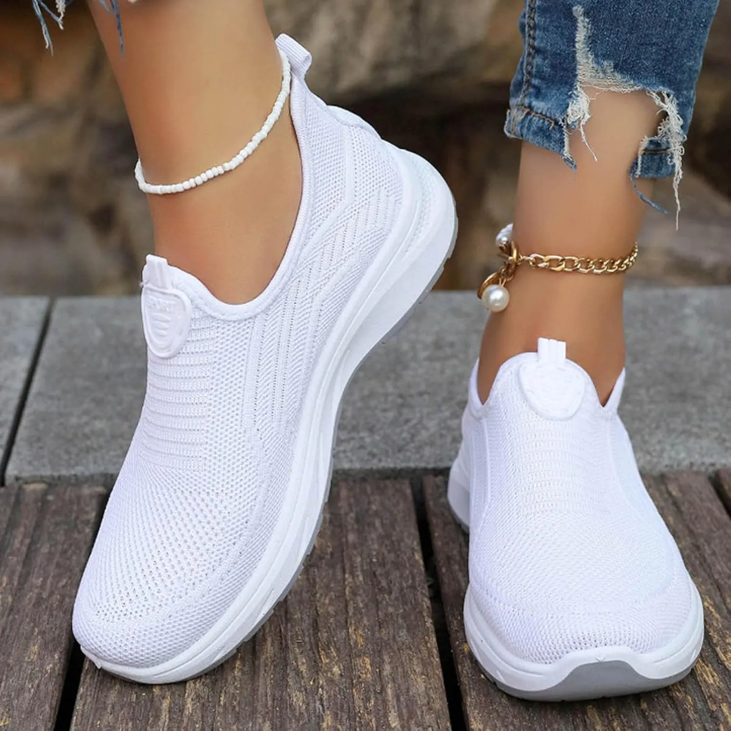 Lightweight Nursing Shoes for Women Slip on Orthopaedic Walking Sneakers Classic Athletic Skateboard Sneakers