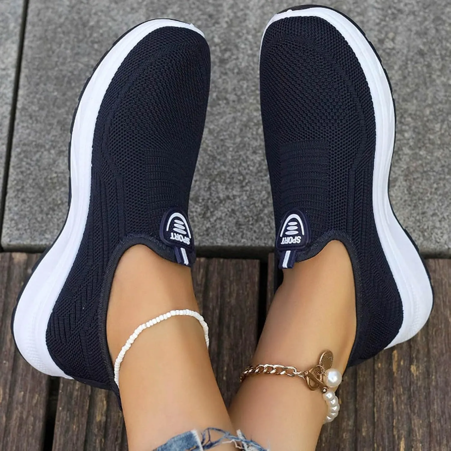Lightweight Nursing Shoes for Women Slip on Orthopaedic Walking Sneakers Classic Athletic Skateboard Sneakers