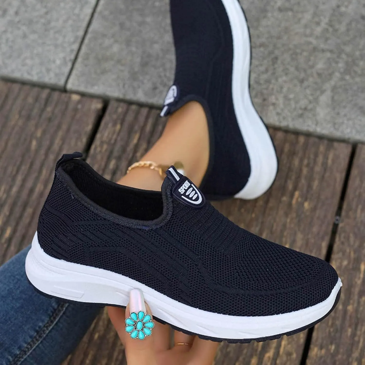 Lightweight Nursing Shoes for Women Slip on Orthopaedic Walking Sneakers Classic Athletic Skateboard Sneakers