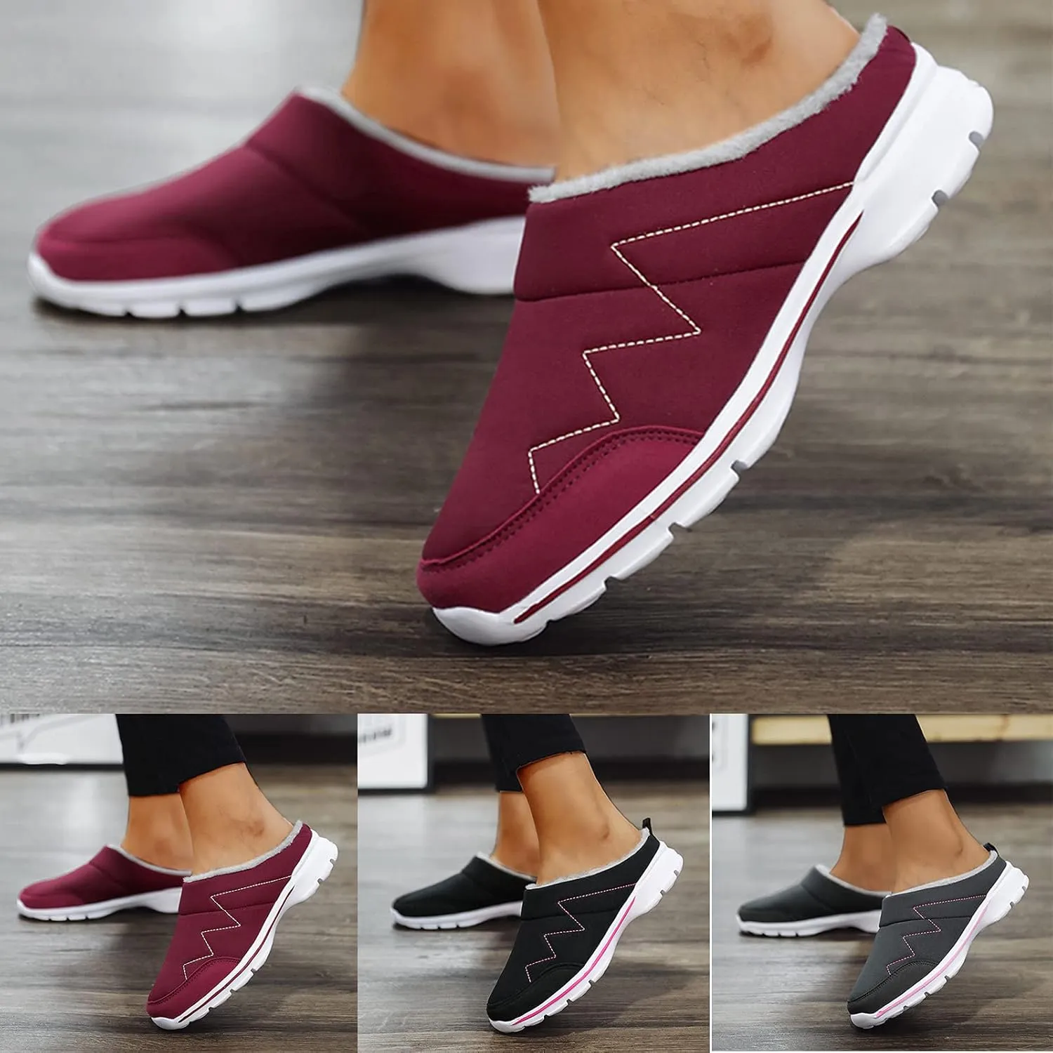 Lightweight Velvet Warmth Shoes for Women Comfort Breathable Arch Support Non Slip Shoes Slip on Walking Shoes