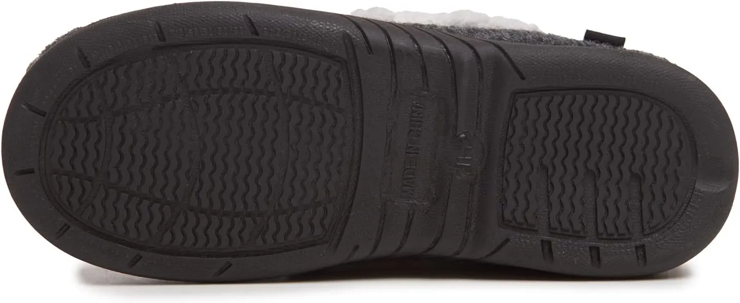 Lucky Brand Boy's Faux Wool A-line House Shoes for Kids, Memory Foam Slippers