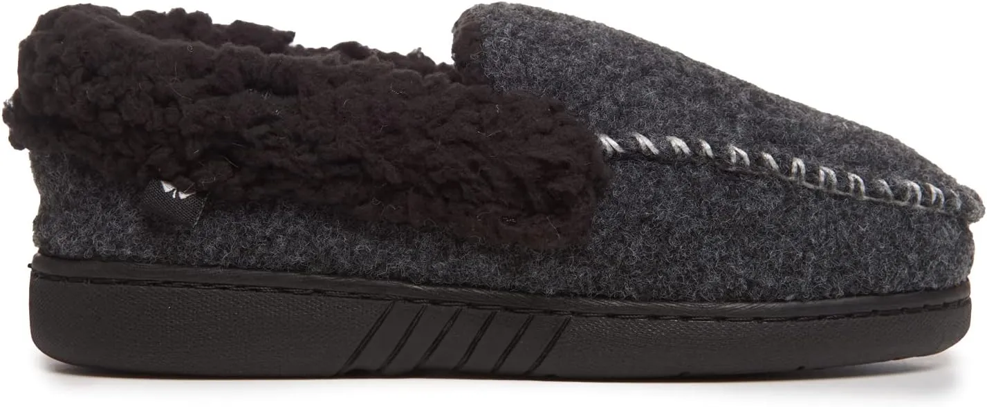 Lucky Brand Boy's Faux Wool A-line House Shoes for Kids, Memory Foam Slippers