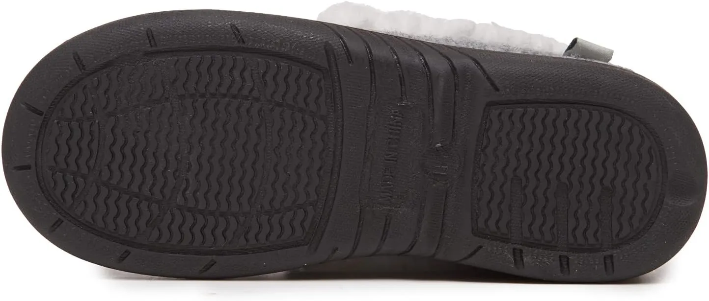 Lucky Brand Boy's Faux Wool A-line House Shoes for Kids, Memory Foam Slippers