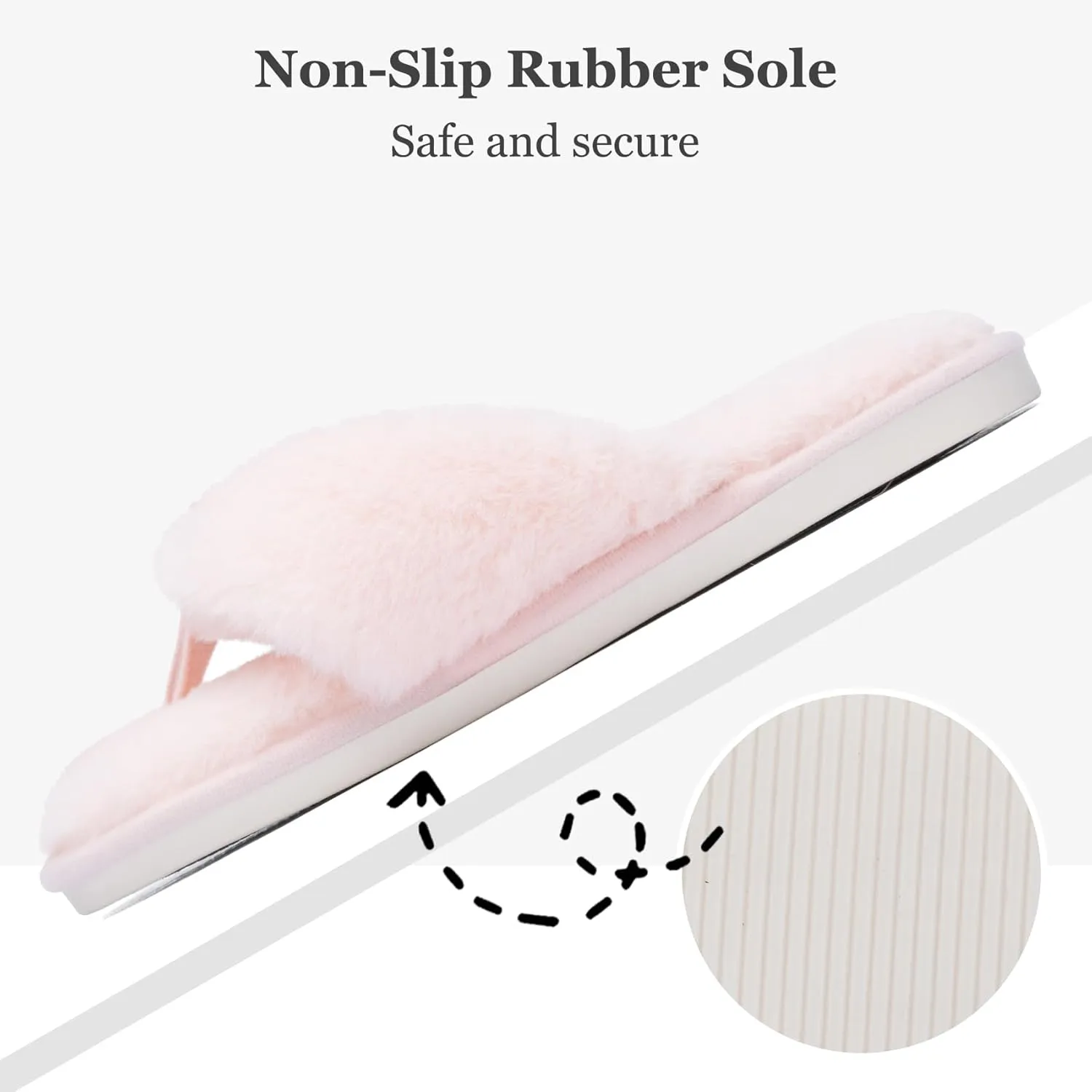 MAXTOP Fluffy House Slippers for Women Open Toe Cute Memory Foam Flip Flop Slippers Indoor Outdoor Soft Slides Shoes