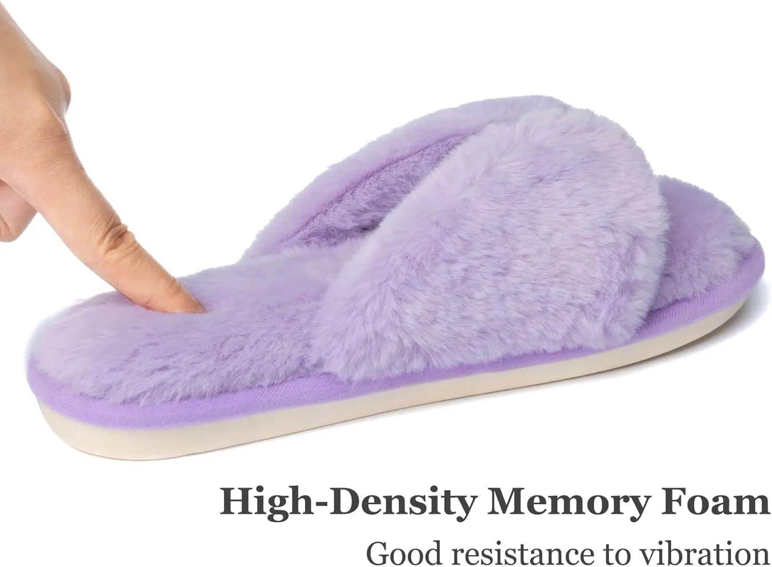 MAXTOP Fluffy House Slippers for Women Open Toe Cute Memory Foam Flip Flop Slippers Indoor Outdoor Soft Slides Shoes