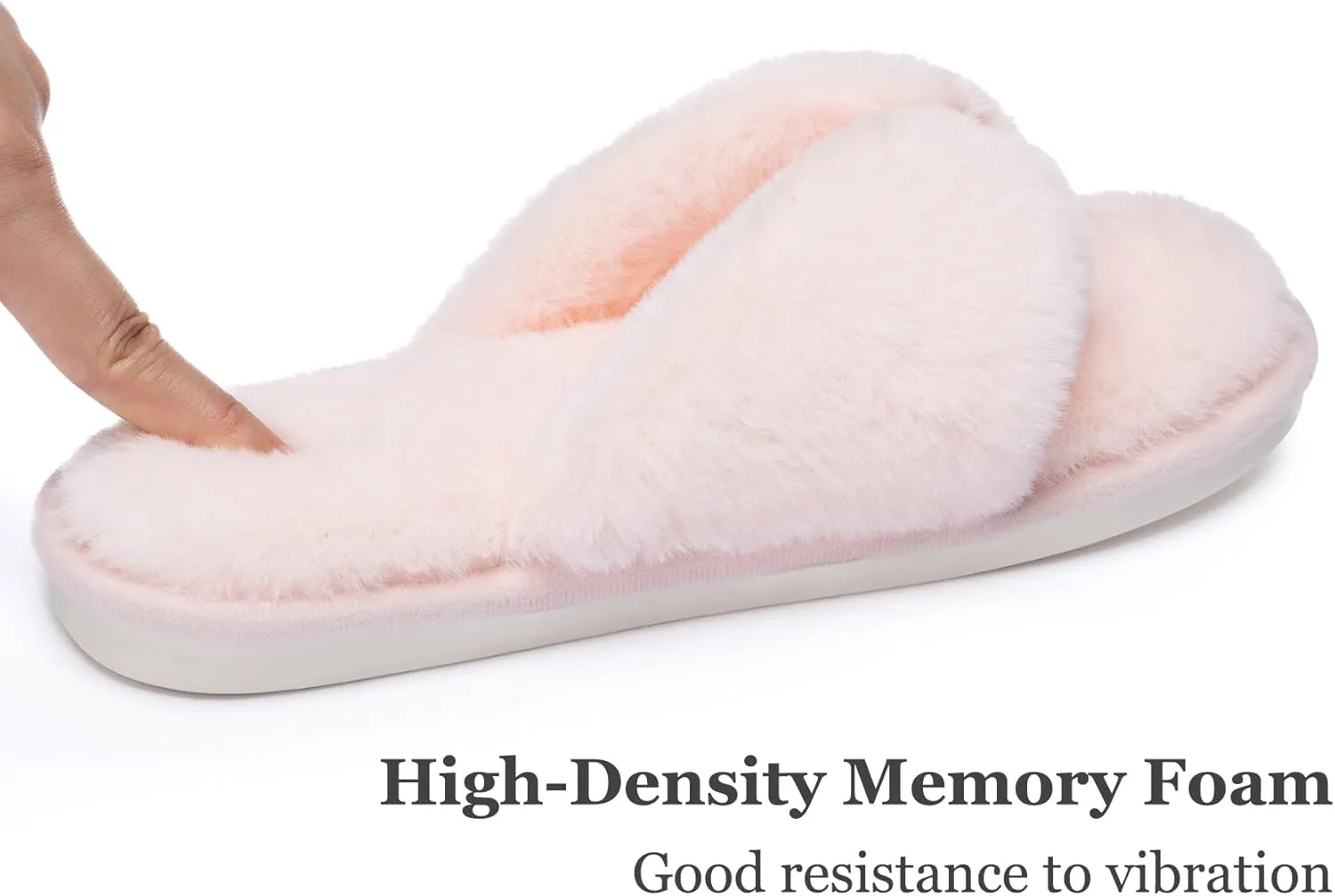 MAXTOP Fluffy House Slippers for Women Open Toe Cute Memory Foam Flip Flop Slippers Indoor Outdoor Soft Slides Shoes