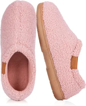 Memory Foam Slippers for Women - Indoor Cozy House Slip-on with Warm Curly Full
