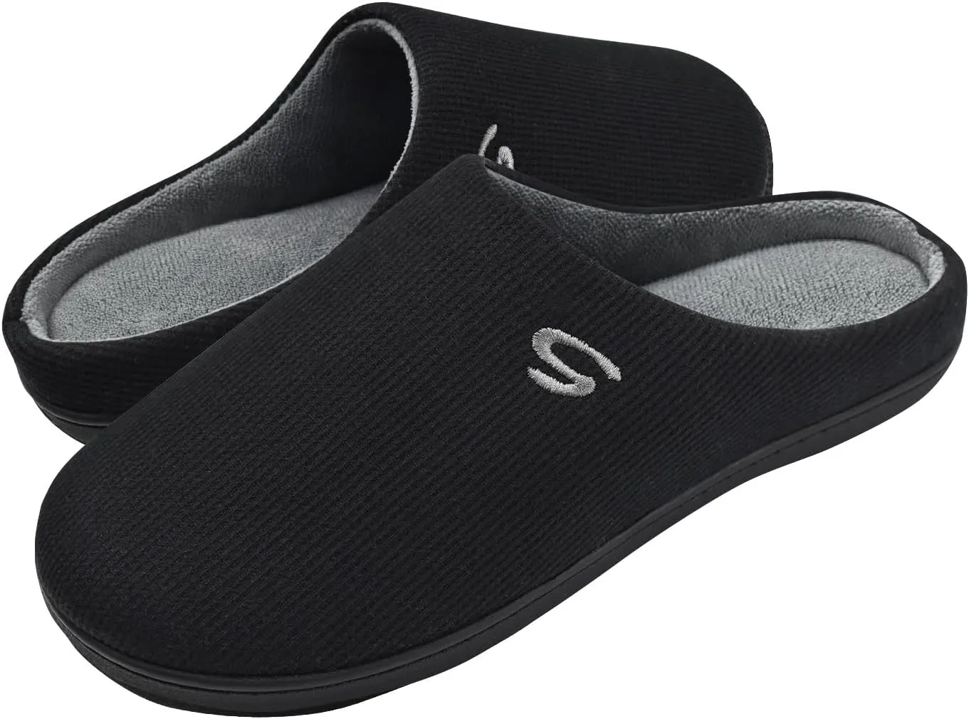 Men's Memory Foam Slippers, Comfy House Shoes, Cozy Men's Slippers with Warm Soft Coral Fleece Lining